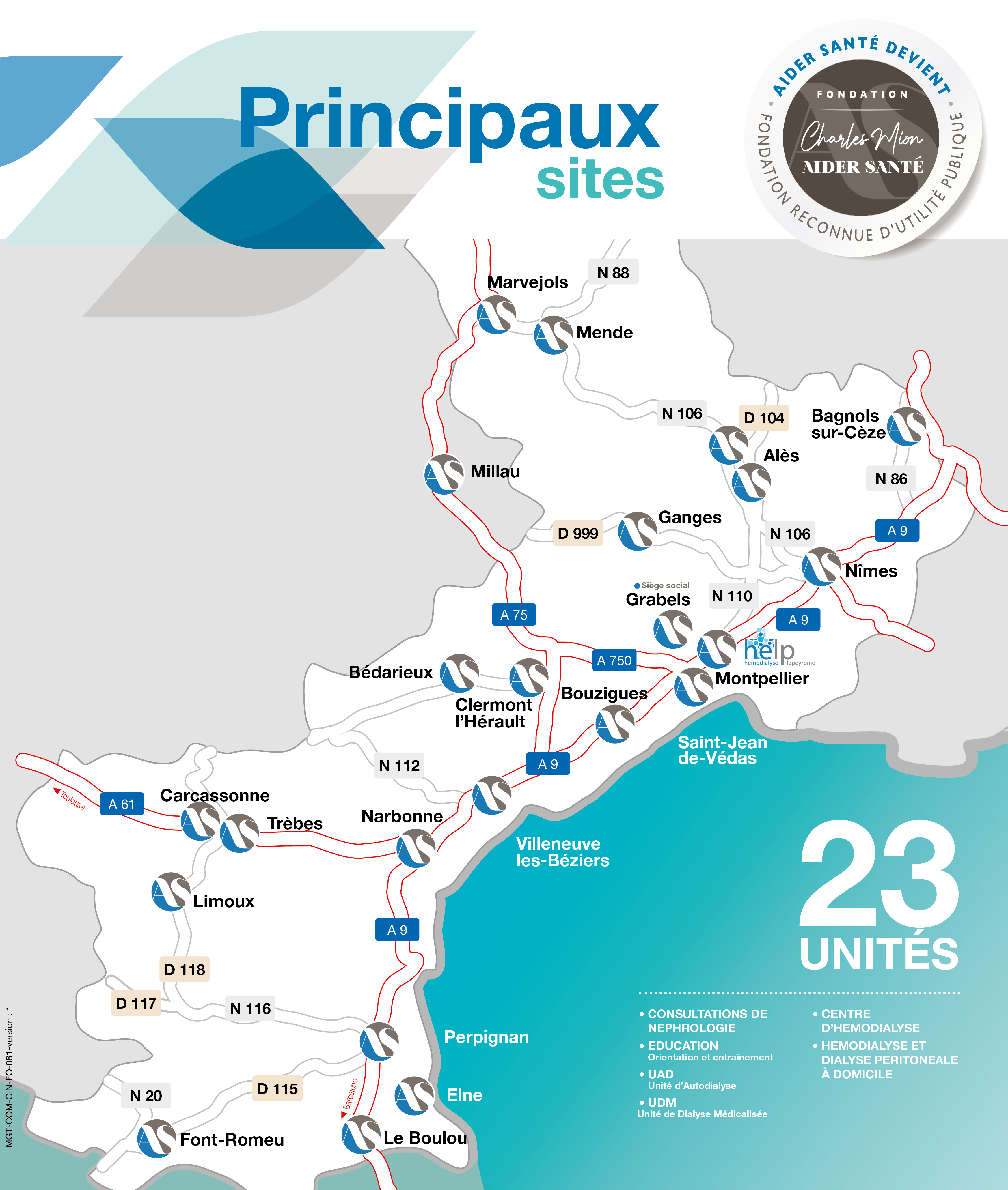 Carte Des Centres De Dialyse En France Carte des unités Fondation Charles Mion - AIDER Santé - Fondation Charles  Mion - AIDER Santé