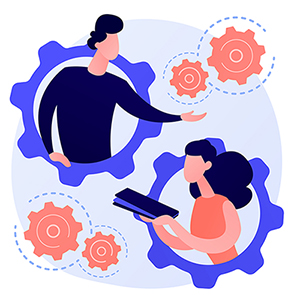 Business partners meeting vector concept metaphor.